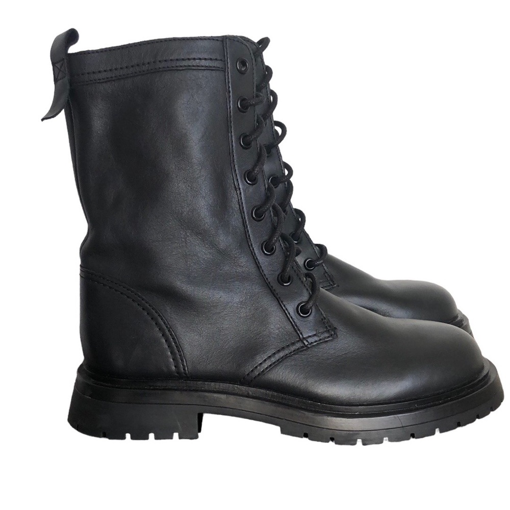 ZARA Lace up Combat boots with side zip size 38 NWOB